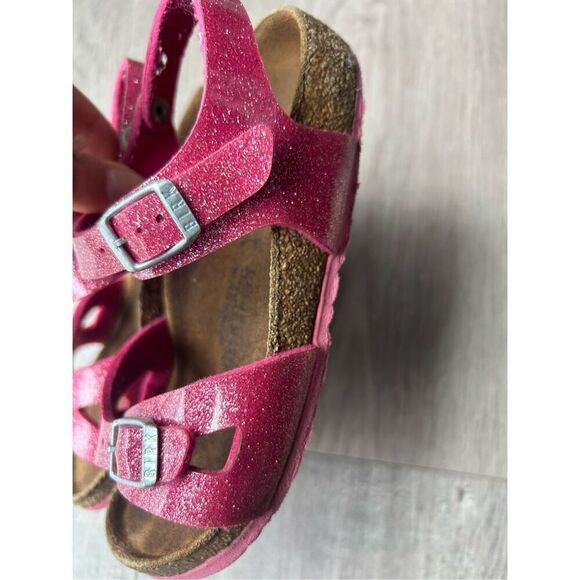 Birkenstock Rio Kids Magic Galaxy Bright Rose Pink Sandals Narrow Fit - Picture 2 of 8